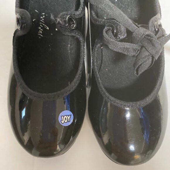 ABT Spotlights American Ballet Theatre Black Patent Tap Shoes Girls Size 7 - Picture 7 of 8